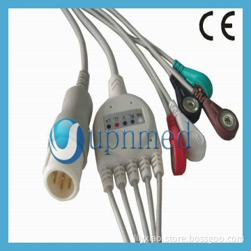 Philips one piece 5 lead ECG cable with leadwires,8pin
